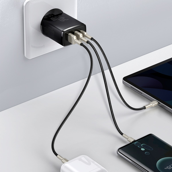Φορτιστής τοίχου BASEUS Compact 2xUSB-A, USB-C