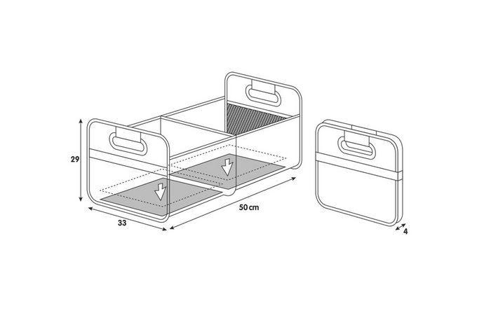 Καλάθι αγορών LAMPA Shop&Store L πτυσσόμενο δοχείο αποθήκευσης 50x33cm