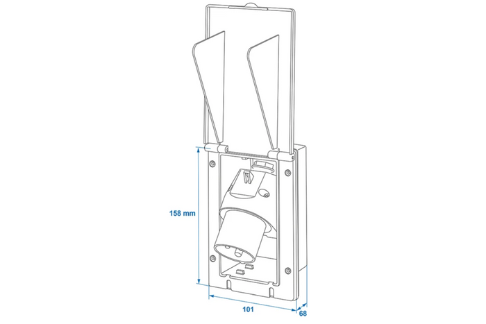 Πρίζα τοίχου CEE ProPlus 373505BK, εξωτερική, 160×100mm, μαύρη