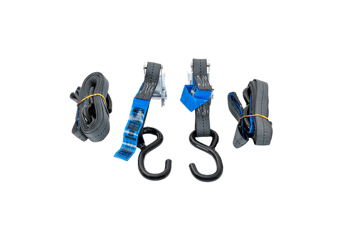 Σετ δύο ιμάντων μεταφοράς HILLS 3m/25mm/1t με εντατήρα και δύο ζώνες 0,45m για την ασφάλιση της μοτοσικλέτας