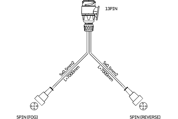 Πίσω φώτα ASPÖCK + πλεξούδα MANTES 7m 13-PIN