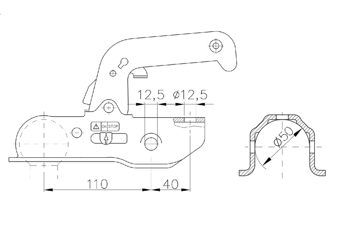 Ρυμουλκούμενο WINTERHOFF WW 220-RB με σωληνωτή ράβδο έλξης 50 mm