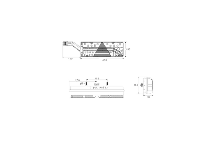 ASPÖCK EUROPOINT III πίσω φως LED μπαγιονέτ 7PIN ASS2 με κόρνα 7 λειτουργίες αριστερά