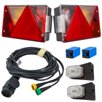 Σετ φώτων: Πίσω φώτα ASPÖCK MULTIPOINT IV + πλευρικά φώτα σήμανσης ASPÖCK FLEXIPOINT I + καλωδίωση MANTES 5,2m 13PIN
