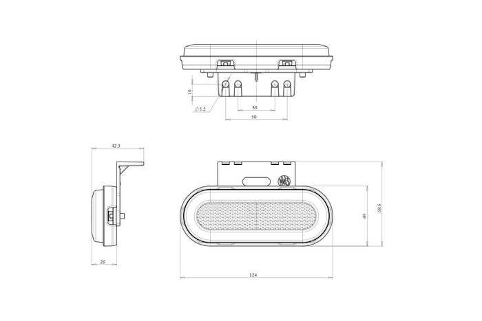 WAŚ W198 1420 Φανός LED γενικής χρήσης με βάση