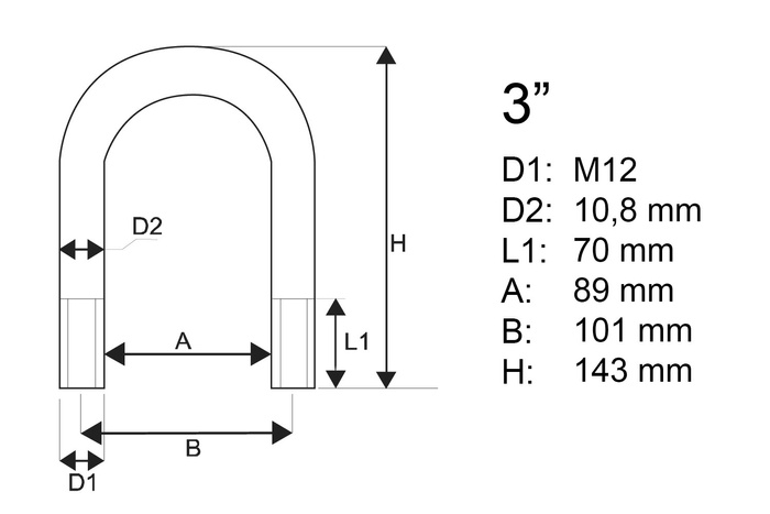 M12 στρογγυλός σφιγκτήρας με παξιμάδια και ροδέλες 89/143