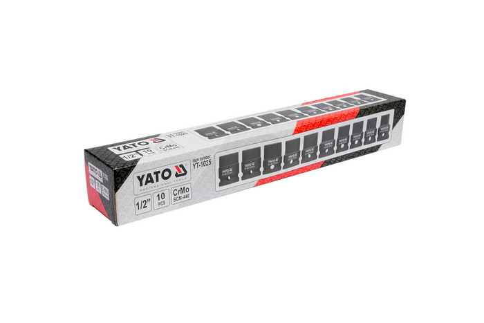 YATO YT-1025 κοντά καρυδάκια κρούσης 1/2" καρυδάκια 10 τεμάχια.