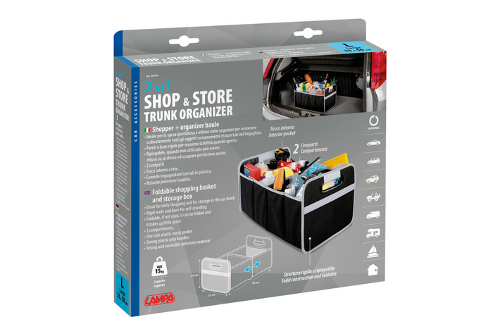 LAMPA Shop&Store L οργανωτής αυτοκινήτου πτυσσόμενο καλάθι πορτμπαγκάζ 50x33cm