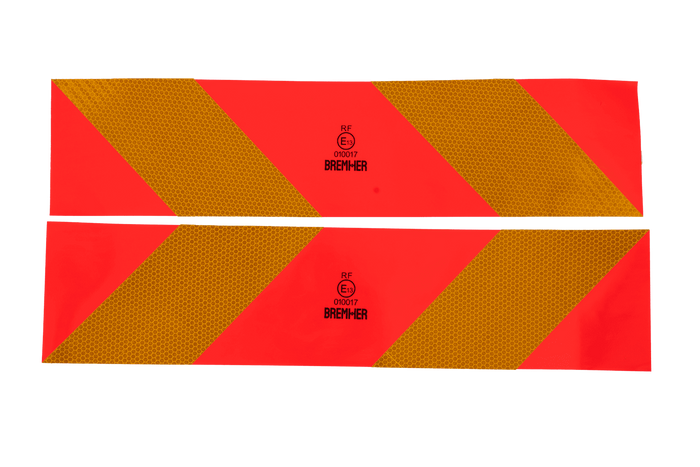 Αυτοκόλλητα, ανακλαστικά αυτοκόλλητα, κοντά HERMON, πινακίδες σήμανσης βαρέων οχημάτων, 565x132mm, αριστερά+δεξιά