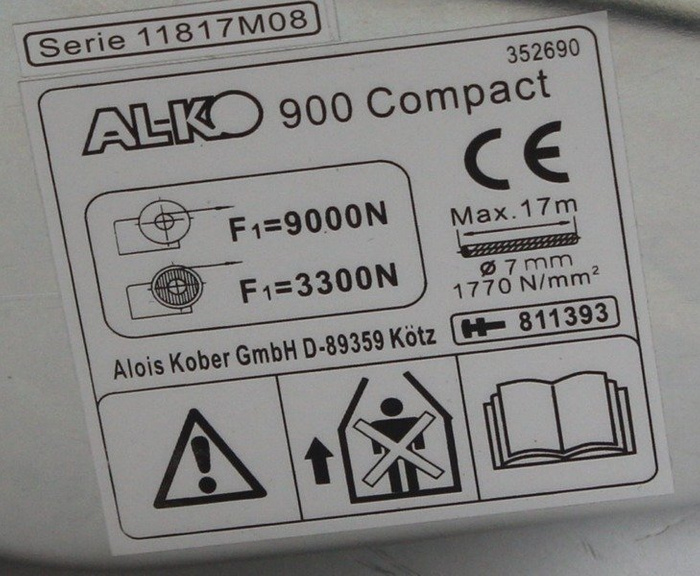 Βαρούλκο σχοινί AL-KO 900C πλήρες με σχοινί