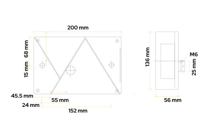 Πίσω φανός ASPÖCK Multipoint IV, 6 λειτουργιών, αριστερά
