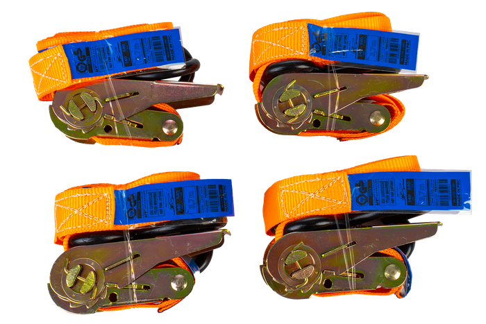 Σετ τεσσάρων ιμάντων μεταφοράς με εντατήρα UNITRAILER 4m/25mm/0,68t σε θήκη