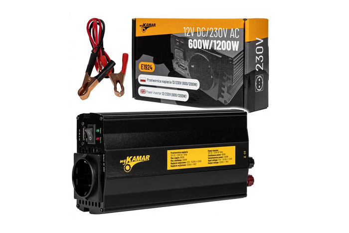 Μετατροπέας τάσης 12V/230V (600/1200W) KAMAR E1924
