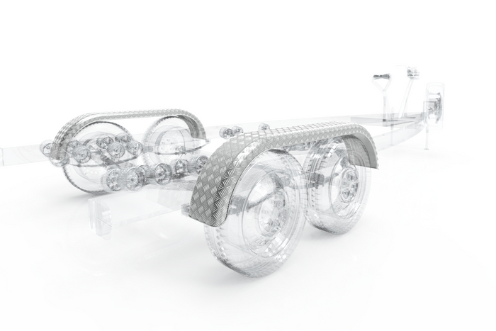 Διπλό φτερό για ρυμουλκούμενο 13-14" DOMAR D29250, επίπεδος θόλος τροχού 1500/220mm