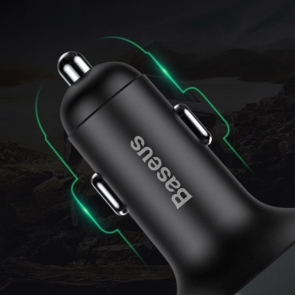 Πομπός bluetooth 4.2 MP3 τύπου FM BASEUS T + 2x USB 3.4A φορτιστής αυτοκινήτου