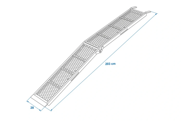 ProPlus 390094 πτυσσόμενες ράμπες από χάλυβα για ρυμουλκούμενα 203cm 680kg σετ 2 τεμαχίων