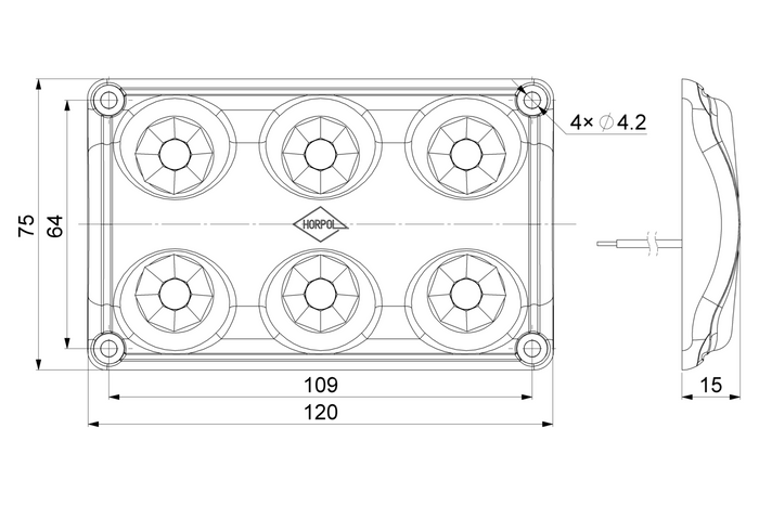 HORPOL LWD2154 LED εσωτερικό φωτιστικό αυτοκινήτου 990lm