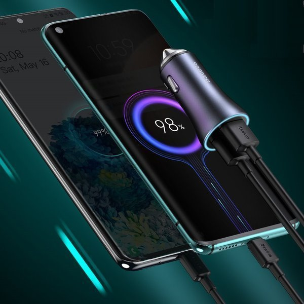 Σετ φορτιστή αυτοκινήτου BASEUS Golden Pro 2xUSB 40W + Καλώδιο USB