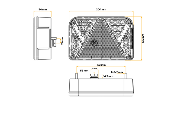 DOBPLAST DPT35 πίσω φως LED 6 λειτουργίες αριστερά
