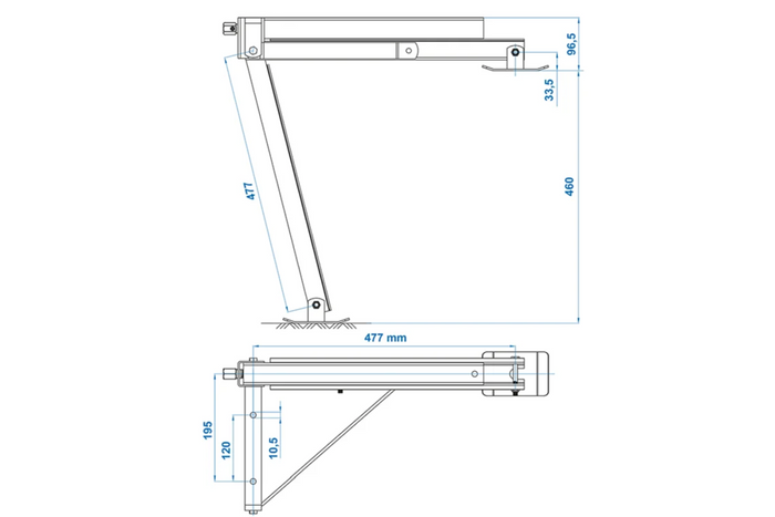 ProPlus 361510V01 επεκτεινόμενη γωνιακή στήριξη αριστερά μπροστά/δεξιά πίσω πλευρά ρυμουλκούμενου 600kg 460mm