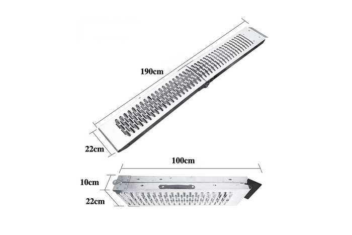 UNITRAILER ALR004B πτυσσόμενη ράμπα χάλυβα drive-on για ρυμουλκούμενο 190cm 200kg