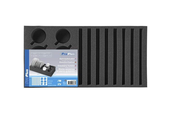 ProPlus 761472PMV02 Βάση πιάτων τροχόσπιτου από αφρώδες υλικό για 8 πιάτα και 6 ποτήρια