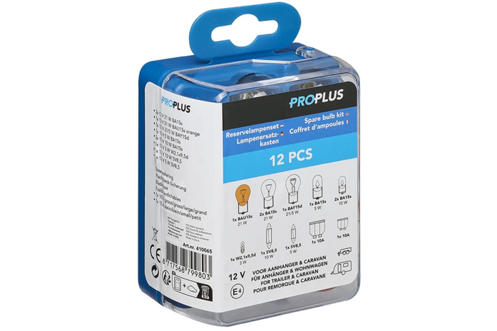 ProPlus 410065 Κιτ εφεδρικών λαμπτήρων 12 τεμαχίων για τροχόσπιτο, αυτοκίνητο