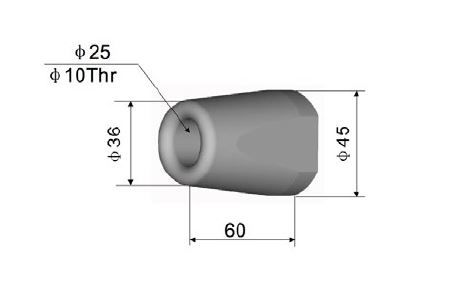 Λαστιχένιος προφυλακτήρας / κωνικός προφυλακτήρας 6 cm