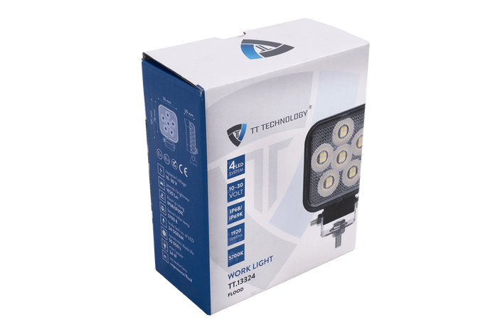 Λάμπα εργασίας LED ανακλαστήρας TT TECHNOLOGY BLACK TT.13324 24xLED 1920lm τετράγωνη