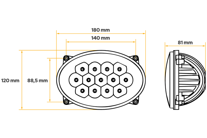 Ανακλαστήρας λάμπας εργασίας LED TT Technology TT.13508 13xLED 5200lm για John Deere