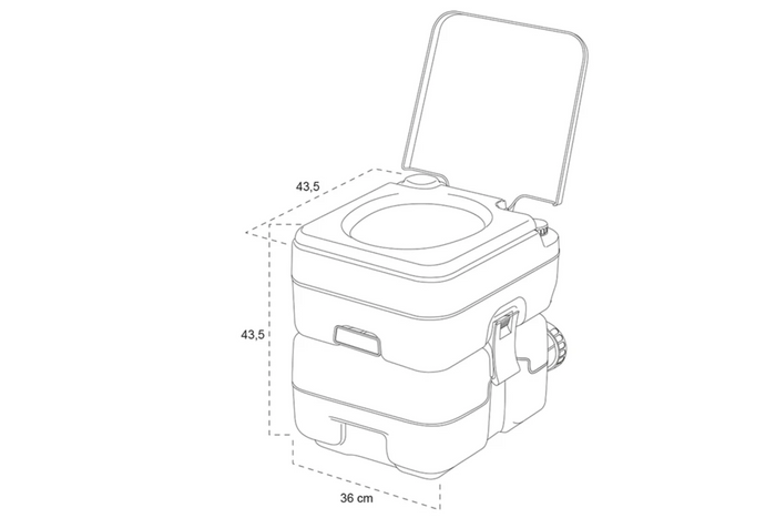 ProPlus 370415CR Φορητή Τουαλέτα Κάμπινγκ Γκρι 10L/10L
