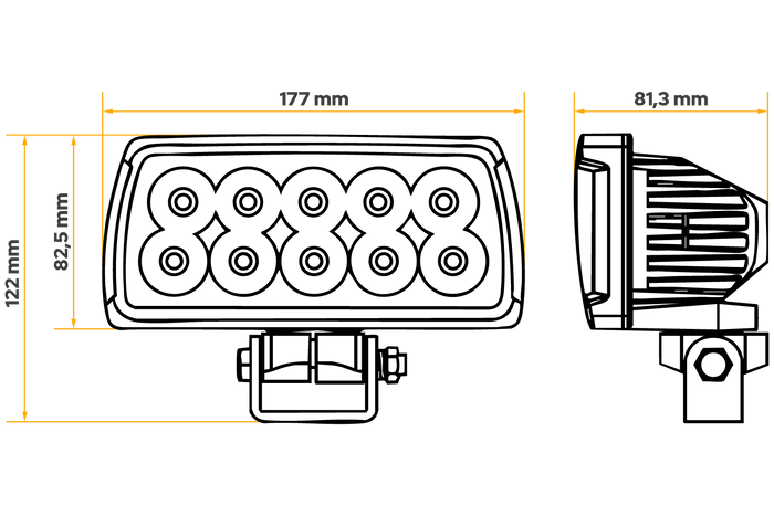 Ανακλαστήρας λάμπας εργασίας LED TT Technology TT.13516 10xLED 4000lm για Massey Ferguson