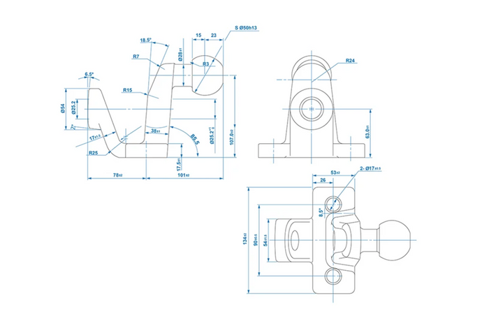 ProPlus 341216V01 κοτσαδόρος διπλής λειτουργίας με μπίλια κοτσαδόρου 50mm 3500kg