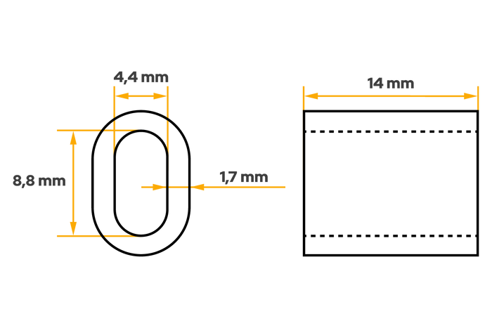 Σύνδεσμος αλουμινίου για σχοινιά DROMET ZLA.4, μανίκι για σχοινιά 4 mm