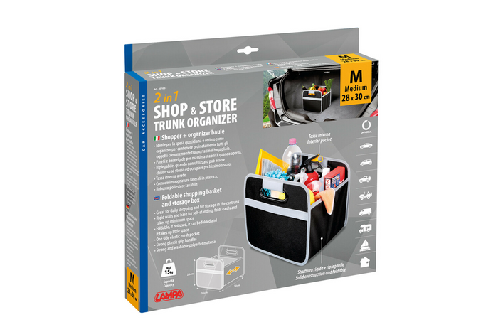 Οργανωτής αυτοκινήτου LAMPA Shop&Store M πτυσσόμενο καλάθι πορτμπαγκάζ 32x27 εκ.