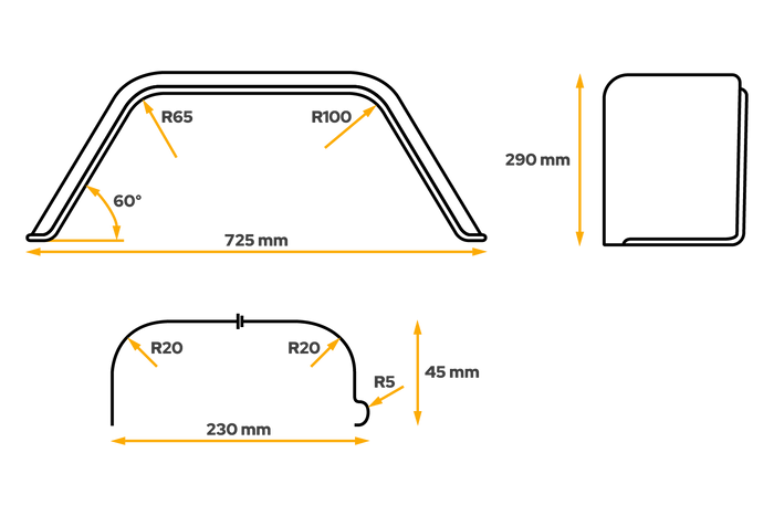 Θόλος τροχού CHORUS 13" τρέιλερ 725/230mm
