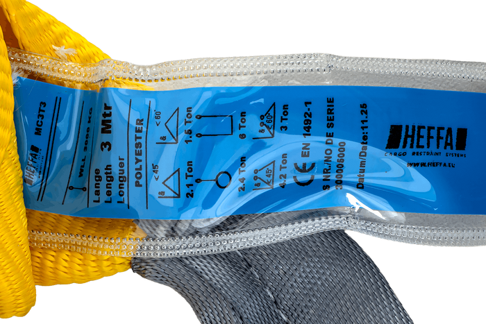 HEFFA γερανός ιμάντας 3m/90mm/3t με θηλιές