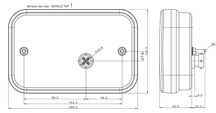 Πίσω φως FRISTOM FT-270 LED CANBUS 6 λειτουργίες αριστερά
