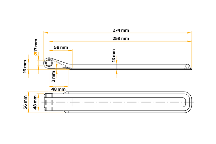 WINTERHOFF BSCH 10-17-270 πλευρικός μεντεσές ρυμουλκούμενου για πλευρική τοποθέτηση ρυμουλκούμενου