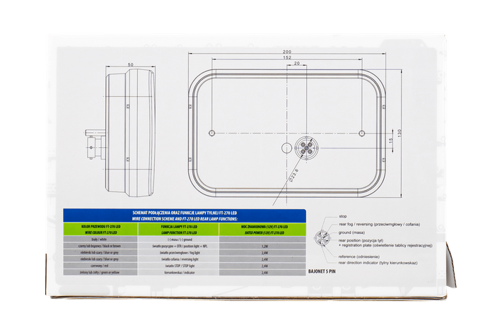Πίσω φως FRISTOM FT-270 LED CANBUS 6 λειτουργίες αριστερά
