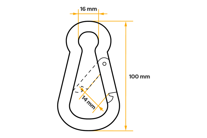 DROMET KSO10100 γάντζο πυροσβεστικού 10x100mm με κούμπωμα σχοινιού
