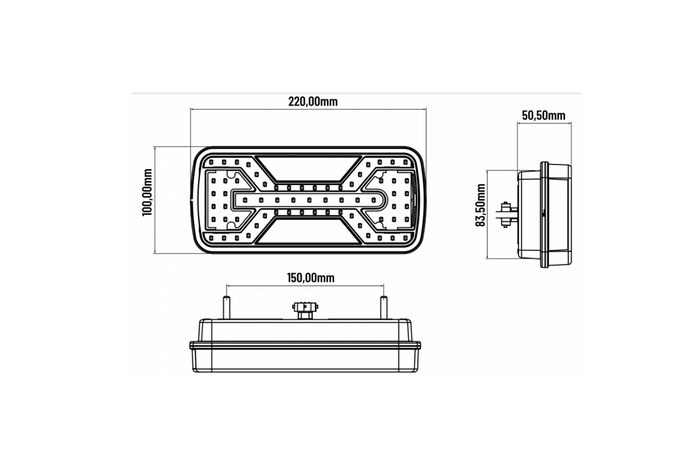 KAMAR X-SPIDER L2431 πίσω φανάρι μπαγιονέτ 5 ακίδων 6 λειτουργίες δεξιά