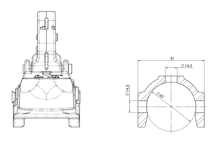 Ρυμουλκούμενο WINTERHOFF WW 350 RC-K1414 με μπίλια για ρυμουλκούμενο 3500kg με ράβδο έλξης 60mm, από χυτοσίδηρο