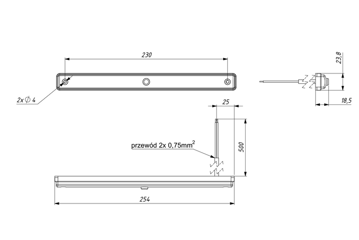 HORPOL LWD3106 Εσωτερικό φωτιστικό αυτοκινήτου LED 270lm με διακόπτη