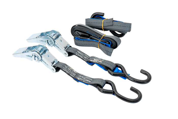 Σετ δύο ιμάντων μεταφοράς HILLS 3m/25mm/1t με εντατήρα και δύο ζώνες 0,45m για την ασφάλιση της μοτοσικλέτας