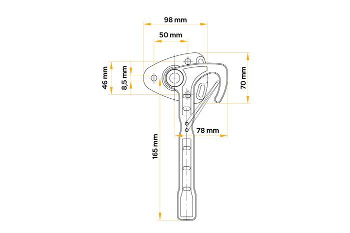 Δεξί πλευρικό γάντζο WINTERHOFF WV 20-R κλείσιμο πλευρικού γάντζου ρυμούλκησης