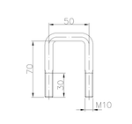 Τετράγωνο u-bolt WINTERHOFF ZBF 30-PO type C M10 70/50