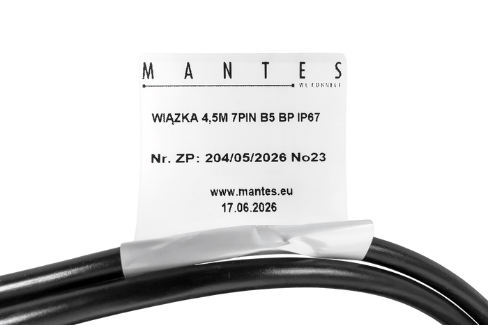 Ηλεκτρική εγκατάσταση MANTES, καλωδίωση ρυμούλκας σκάφους 4,4m, βύσμα 7 ακροδεκτών, ξιφολόγχες 2x5 ακροδεκτών