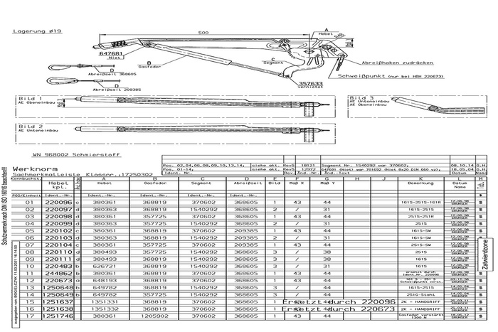 Μοχλός χειρόφρενου AL-KO για συσκευές υπέρβασης 161S 251S