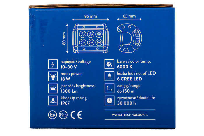 Ανακλαστήρας λάμπας εργασίας LED TT TECHNOLOGY TT.28018F 6xLED 1300lm